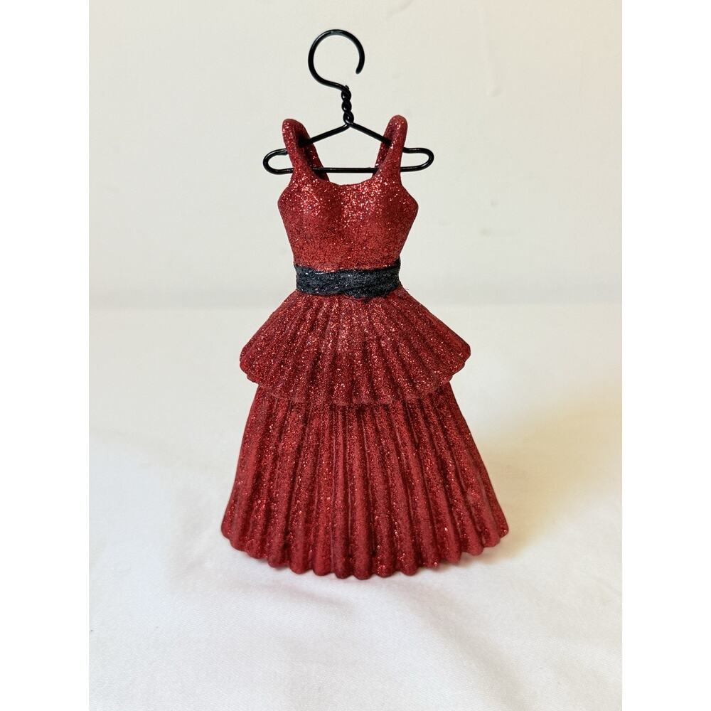 Resin Red Glitter Dress Ornament